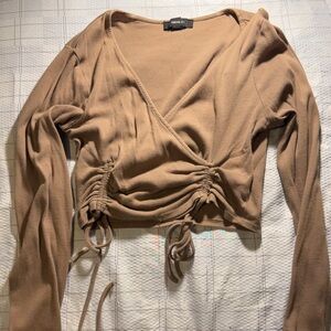 Forever 21 Camel Wrap Crop Top